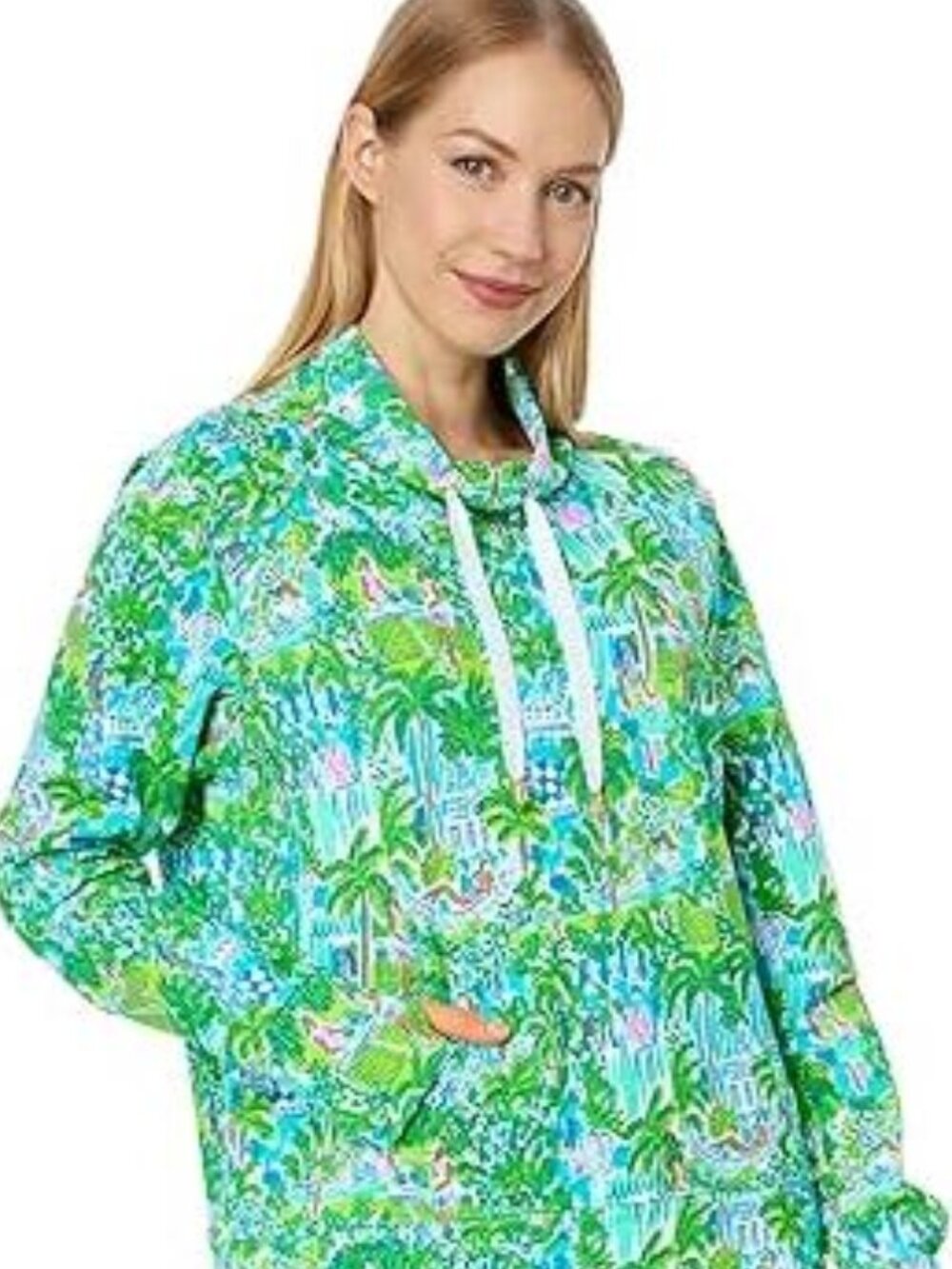🦩Lilly Pulitzer Jax Long Sleeve Popover – Sprout Green “Lilly on Holiday”